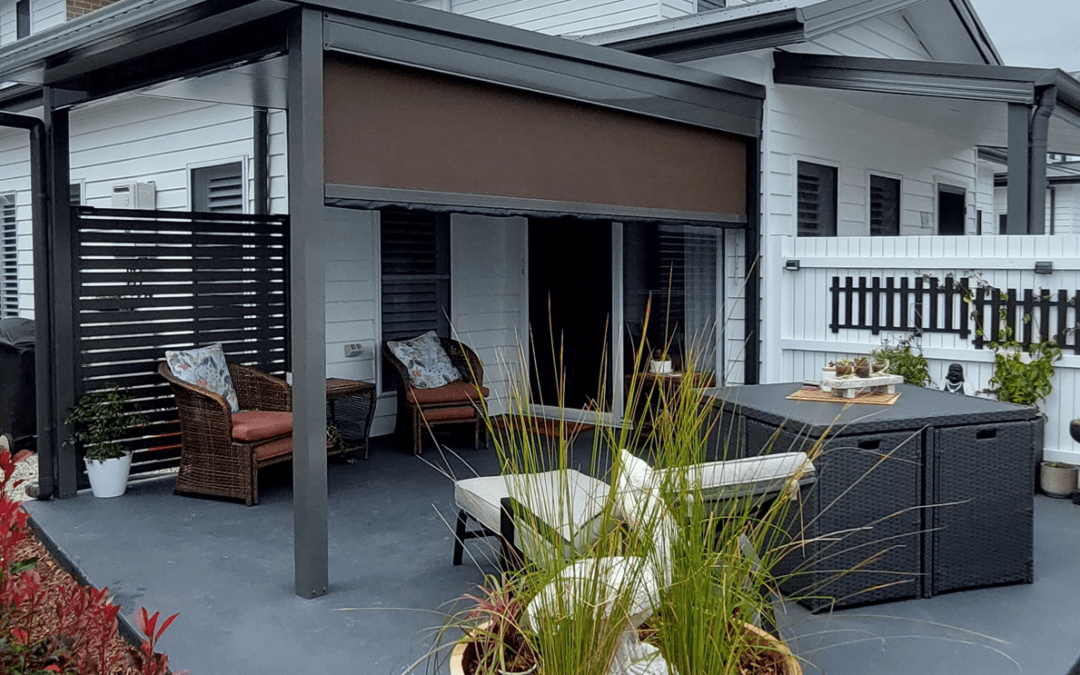 Flat Insulated Pergola with Ambient Outdoor Blind and Privacy Screen, Tullimbar