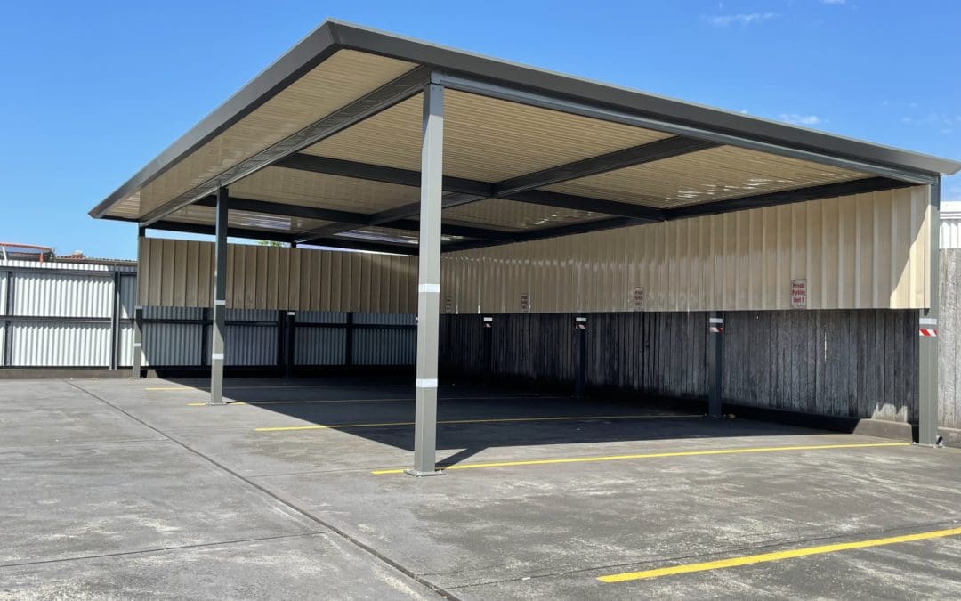 Flat Colorbond Carport with Colorbond partial side walls, Warilla