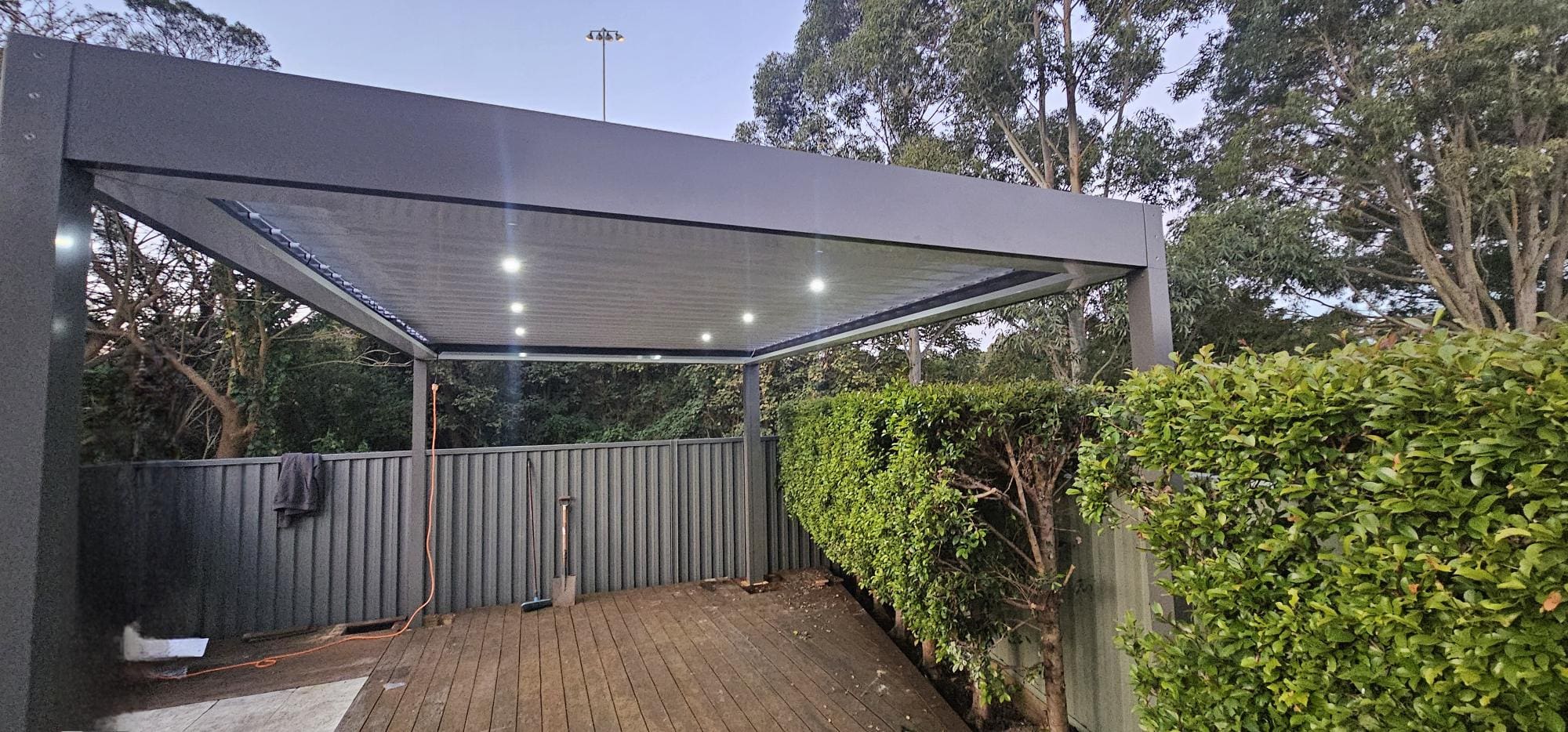 Double Gable Pergola with Merbau Posts Picton - NHIC