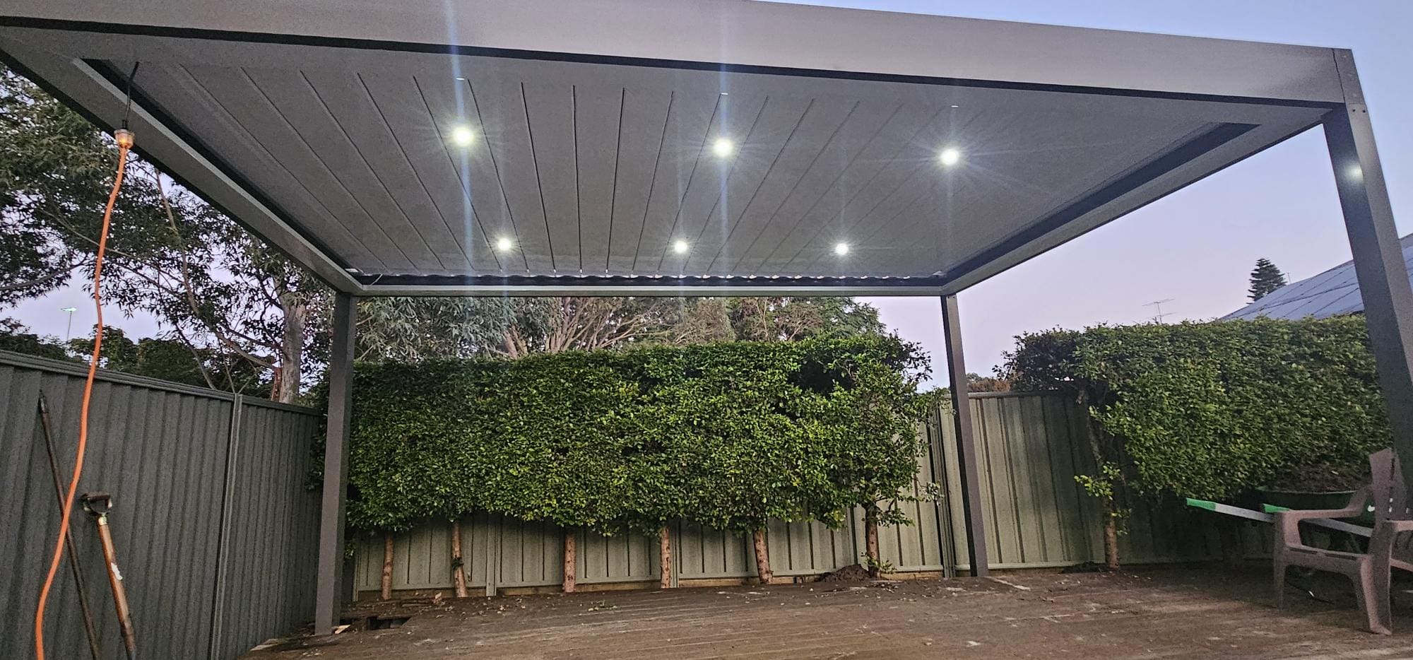 Double Gable Pergola with Merbau Posts Picton - NHIC